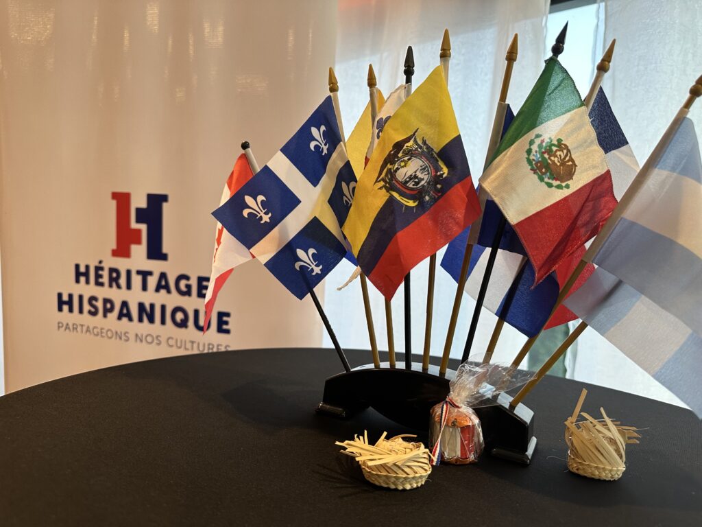 Imagen de banderas de países latinoamericanos y al fondo logo de HHQ